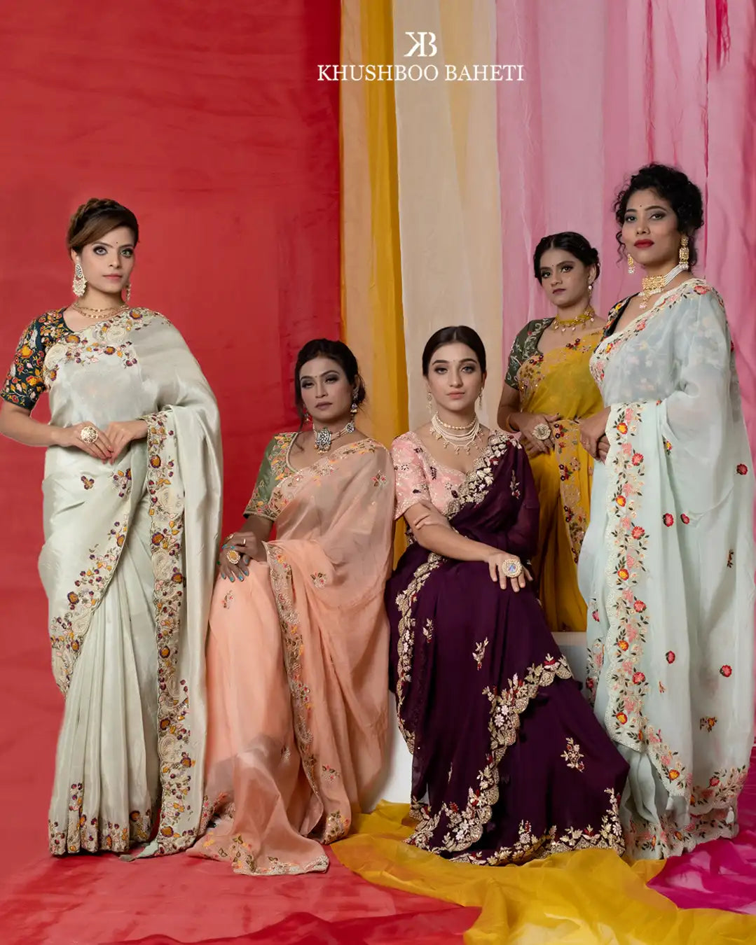 Pastel Green Saree With Zardozi Embroidery