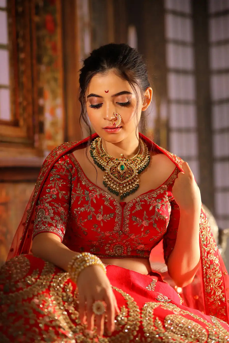 Flame Fantasy - Embroidered Designer Bridal Lehenga