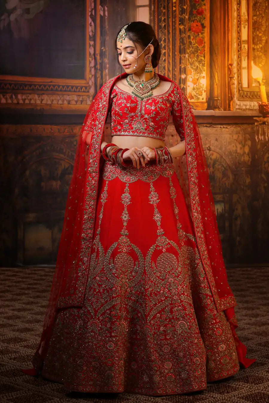 Flame Fantasy - Embroidered Designer Bridal Lehenga