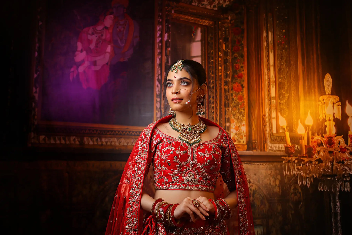 Flame Fantasy - Embroidered Designer Bridal Lehenga
