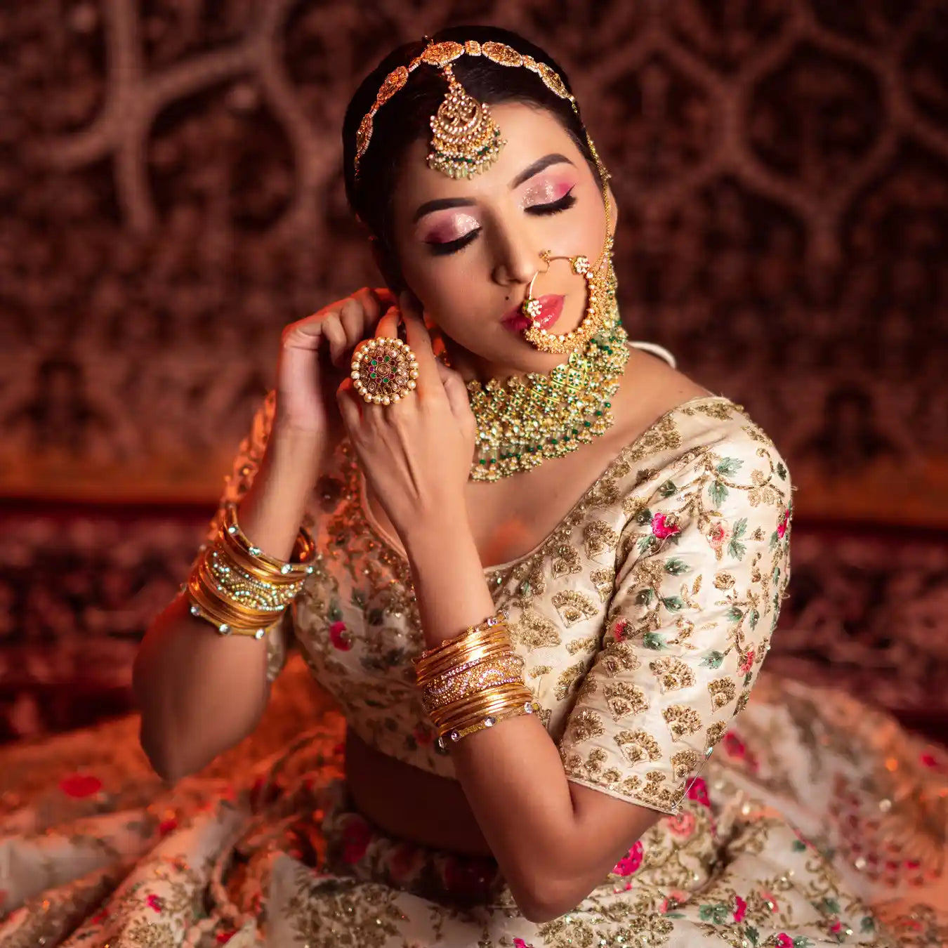 Ivory Elegance - Embroidered Designer Bridal Lehenga