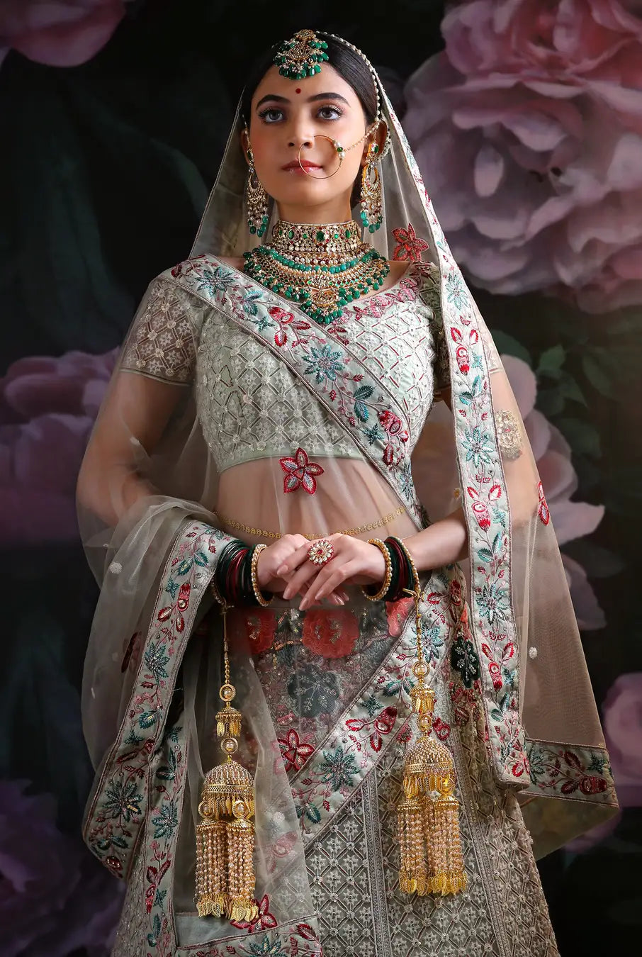 Noor Pistachio - Embroidered Lehenga Set