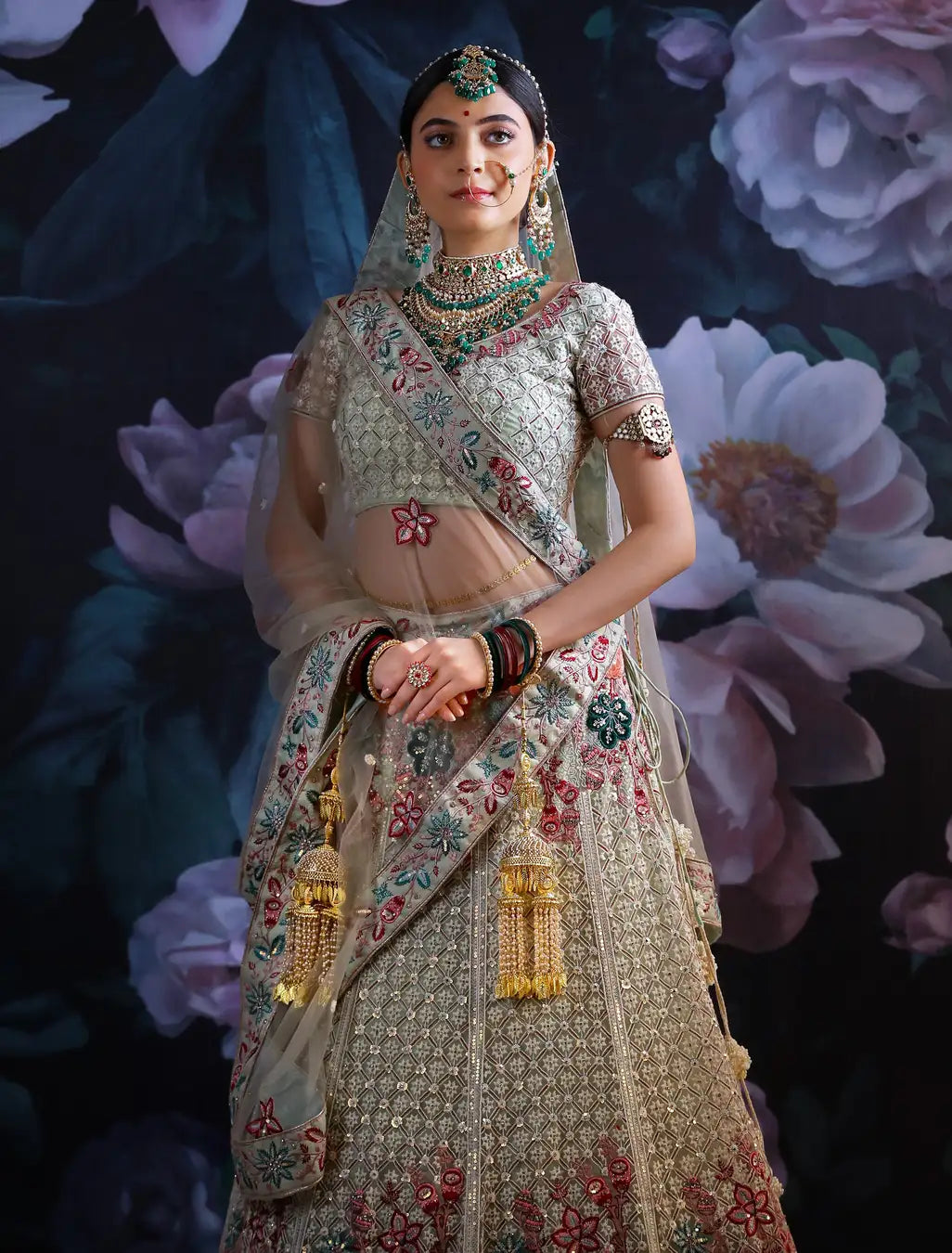 Noor Pistachio - Embroidered Lehenga Set