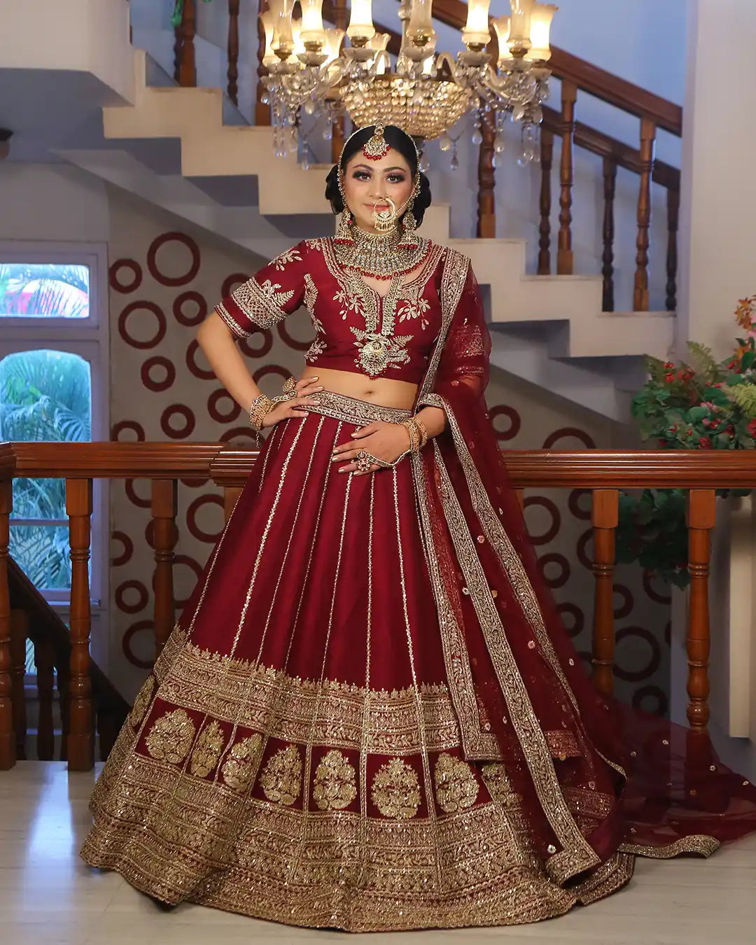 Royal Plum - Embroidered Designer Bridal Lehenga