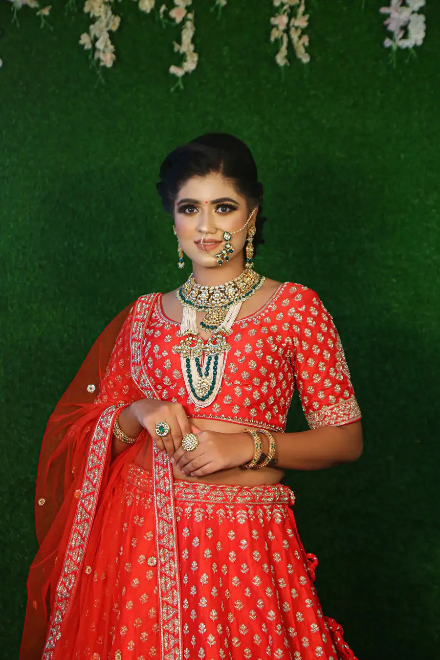Ruby Radiance - Embroidered Designer Bridal Lehenga