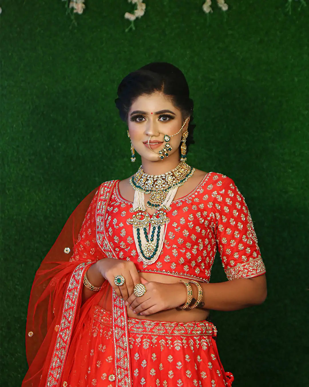 Ruby Radiance - Embroidered Designer Bridal Lehenga