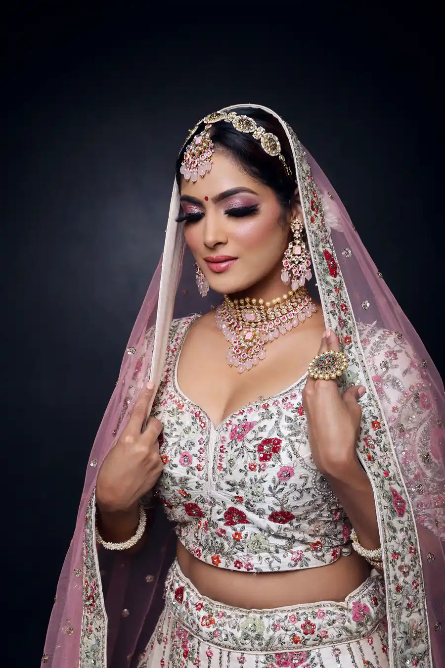 Silk Serenity - Embroidered Designer Bridal Lehenga