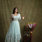 Ice Blue Hand Embroidered Gown