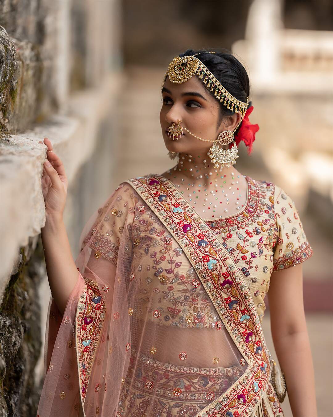Maharani's Designer Bridal Lehenga - Stunning Red in Velvet (L) – Maharani  Collections