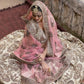 Cream and Maroon Bridal Lehenga Set With Floral Hand Embroidery