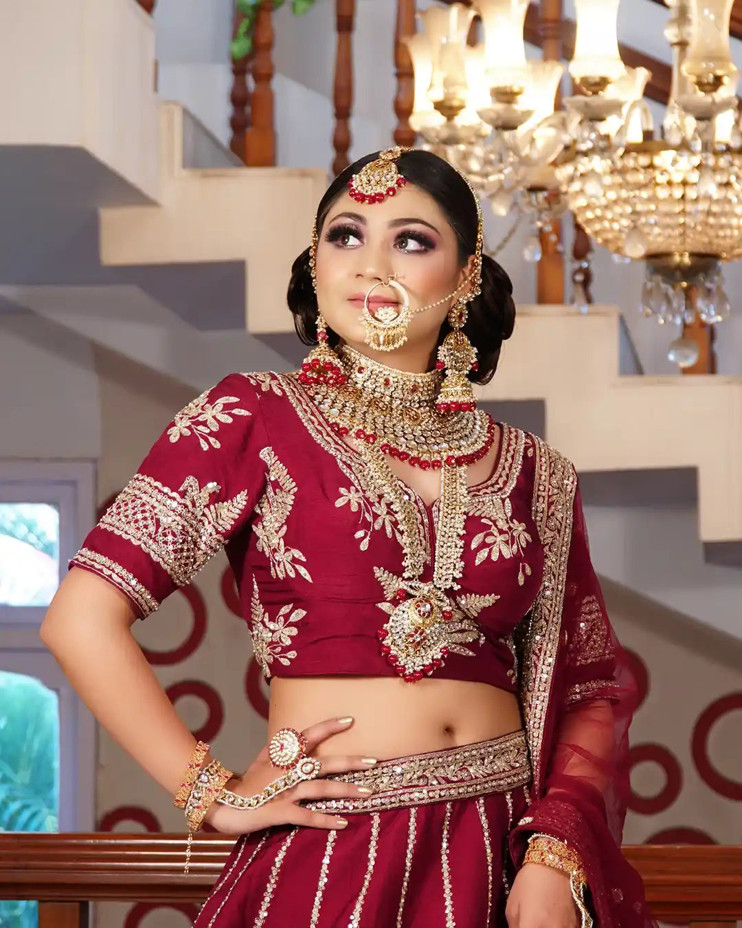 Chanderi Red Designer Bridal Lehenga at Rs 4500 in Delhi | ID: 22393191533