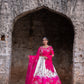 Shaded Hot Pink and White Sequin and Floral Lehenga Set