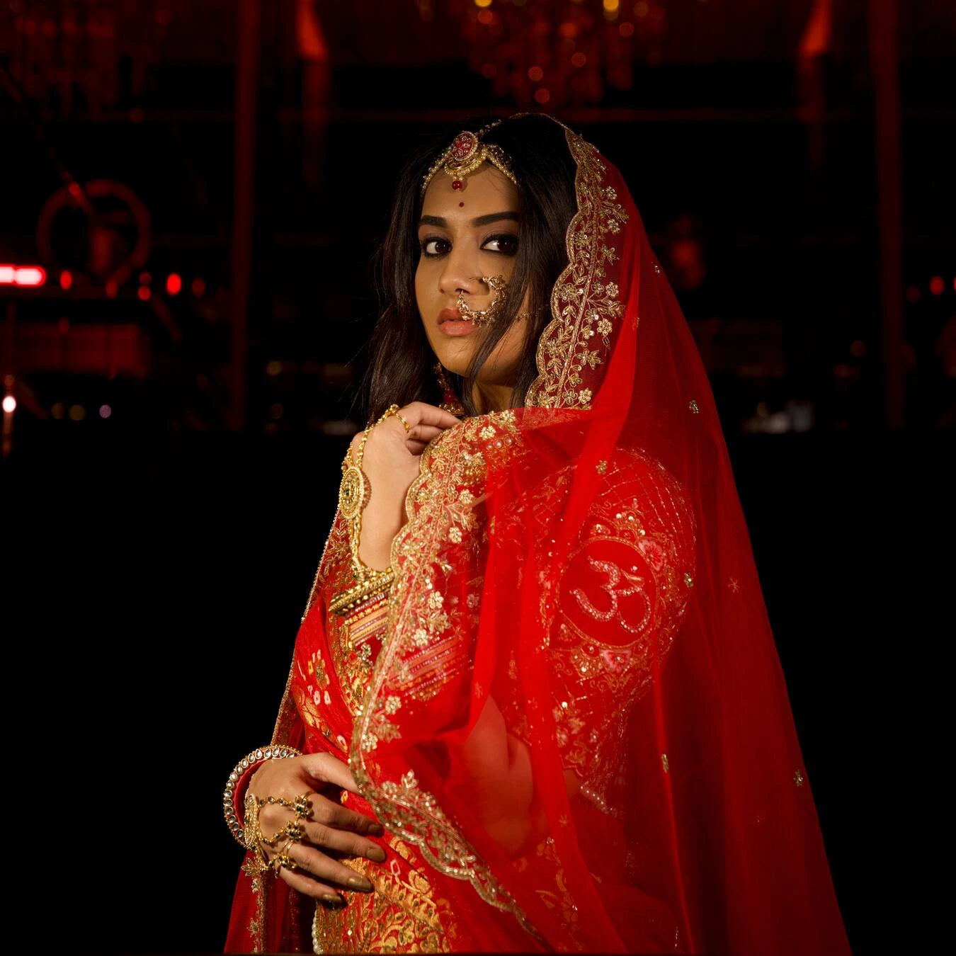 Flawless bridal look in evergreen red bridal lehenga. ❤ In frame-  @nehajethwani529 Outfit- @annus_creation MUA/ jewellery- @paruls_b... |  Instagram