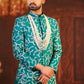 Turquoise Treasure - Embroidered Wedding Sherwani