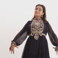 Wine Color Hand Embroidered Gown